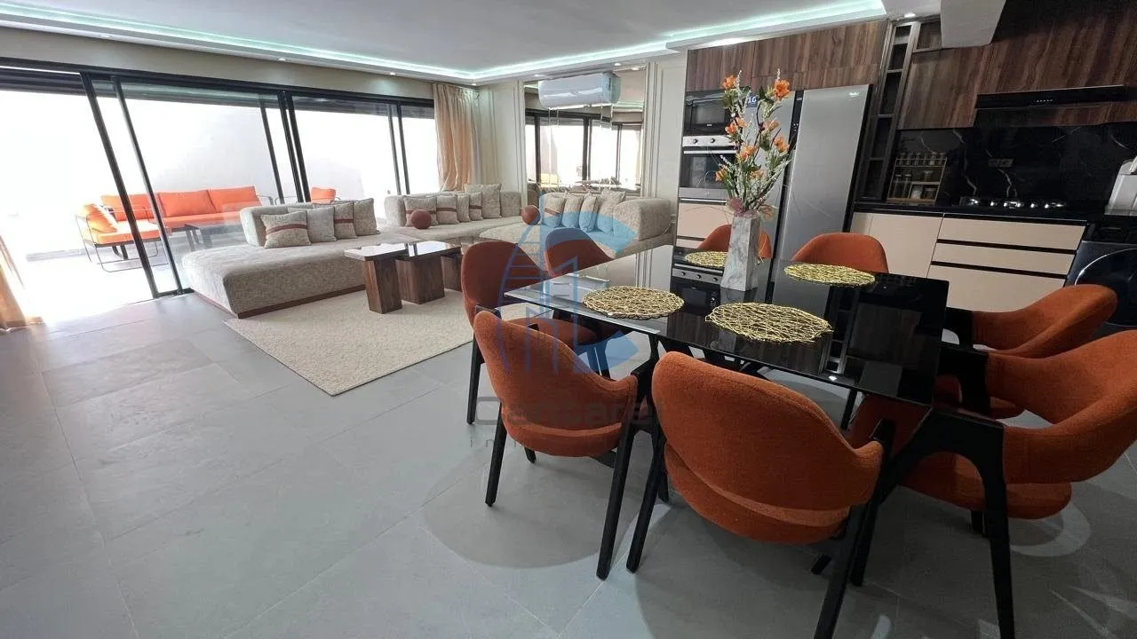 APPARTEMENT DUPLEX 3 CHAMBRES MEUBLÉ AVEC TERRASSE AU RDC À LOUER - VICTOR HUGO MARRAKECH - مراكش