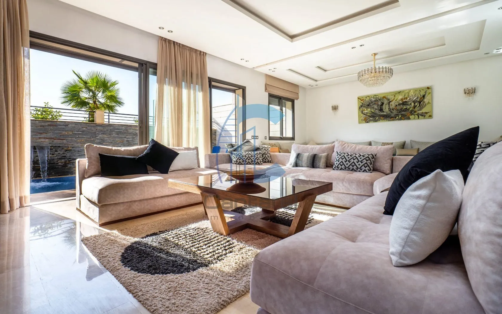 LOCATION VILLA MODERNE 5 CHAMBRES MEUBLÉE AVEC PISCINE À L'AGDAL MARRAKECH - EXCLUSIVITÉ - مراكش (2)