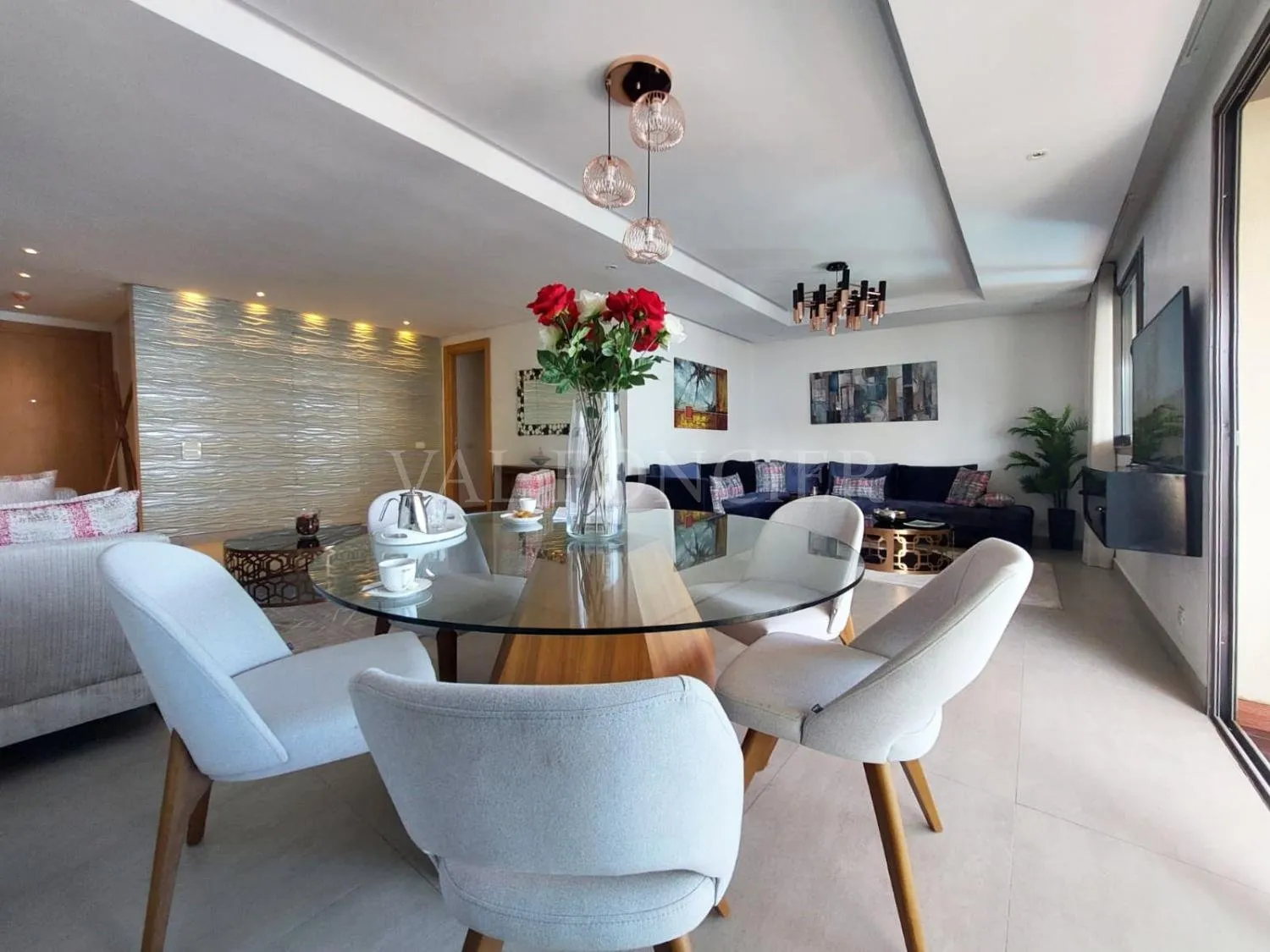 Location Sublime appartement meublé 176m2 vue sur mer Marina, Casablanca - الدار البيضاء (4)