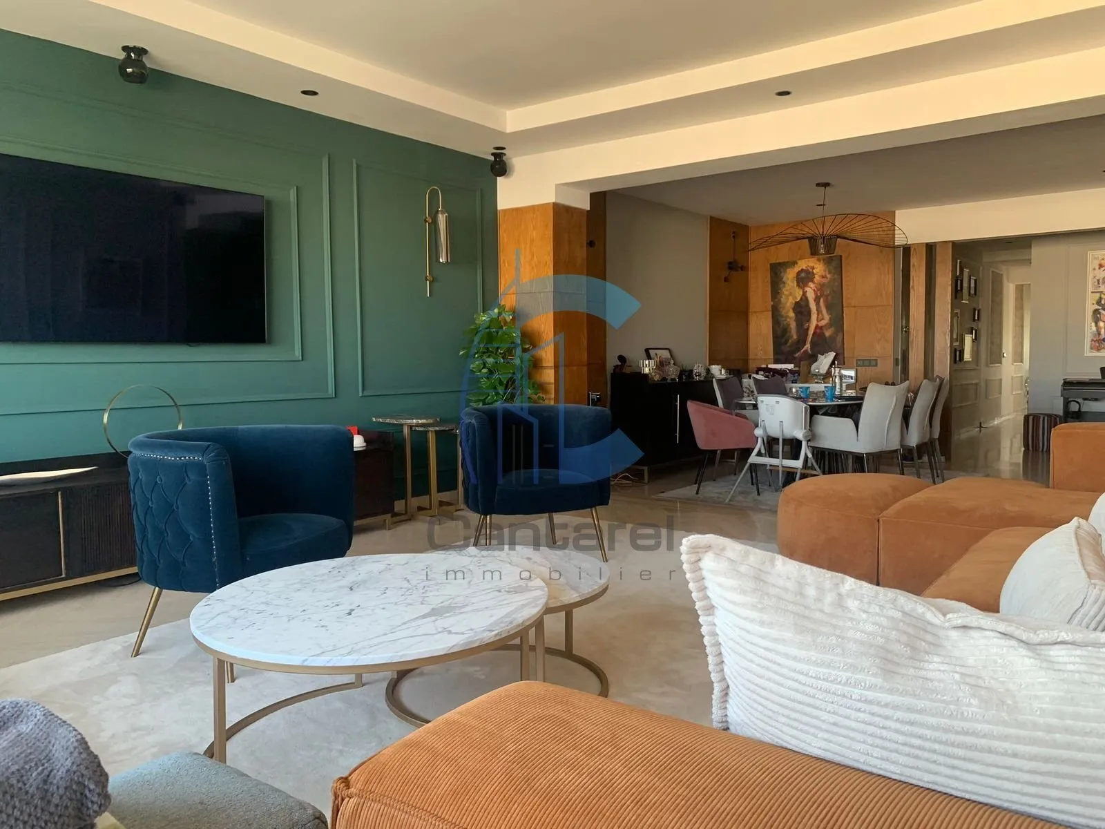 Appartement familial meublé de 190 m² à louer – Dernier étage avec vue panoramique – Palmier - الدار البيضاء
