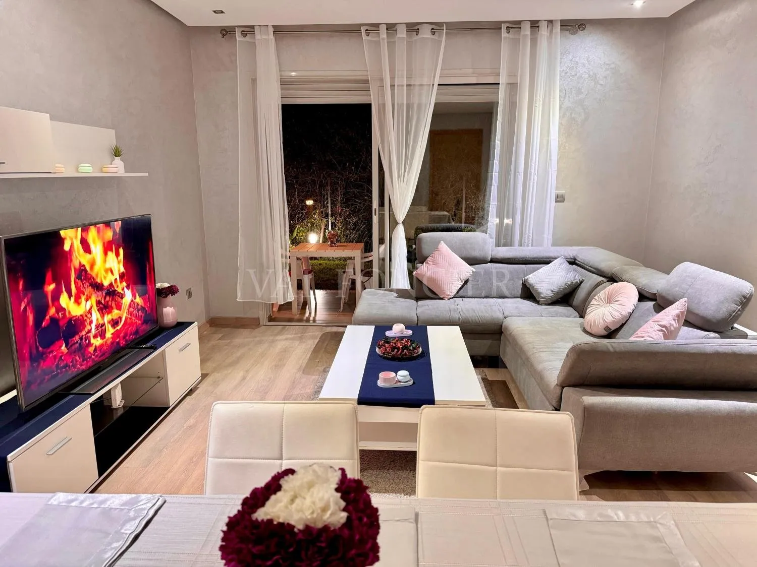 Location rez de jardin meublé 2chambres Ville Verte Bouskoura - الدار البيضاء (4)