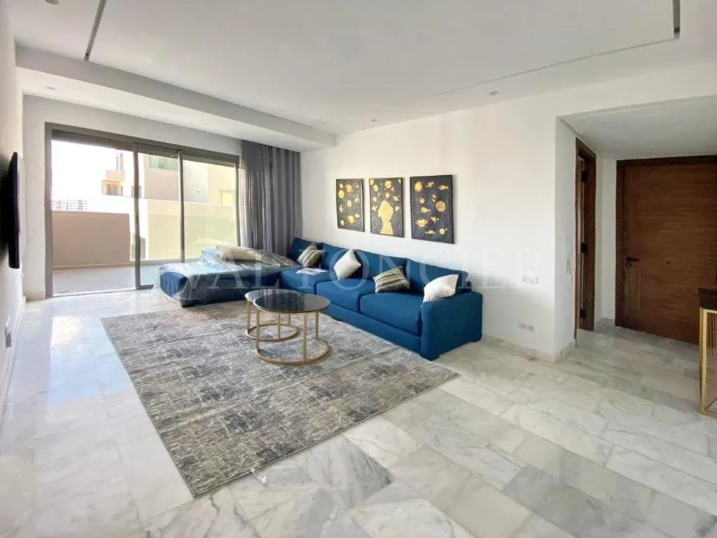 Location Magnifique appartement 2chambres meublé moderne avec terrasse Casablanca Finance City - الدار البيضاء