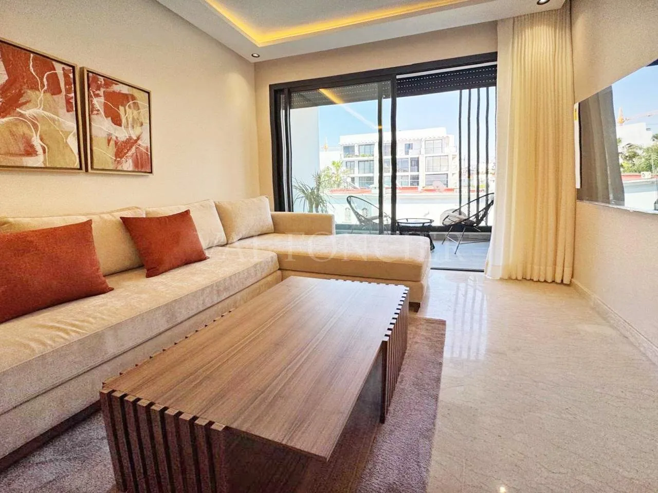 Location magnifique appartement 2chambres meublé moderne avec terrasse à la Ferme Bretone - الدار البيضاء (3)