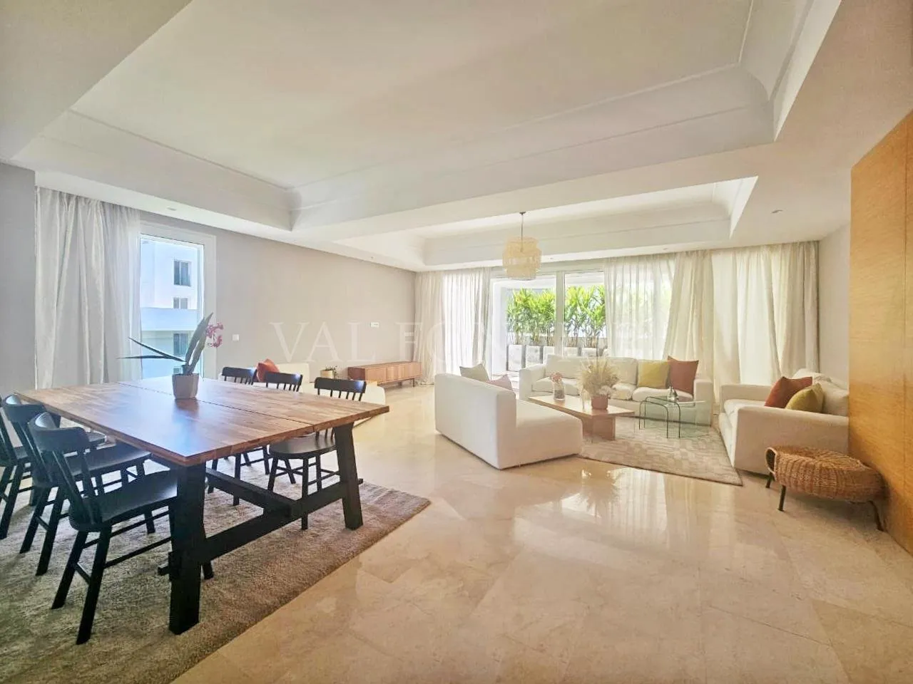 Location Appartement meublé 238m2 3chambres avec terrasses, Casa Finance City - الدار البيضاء
