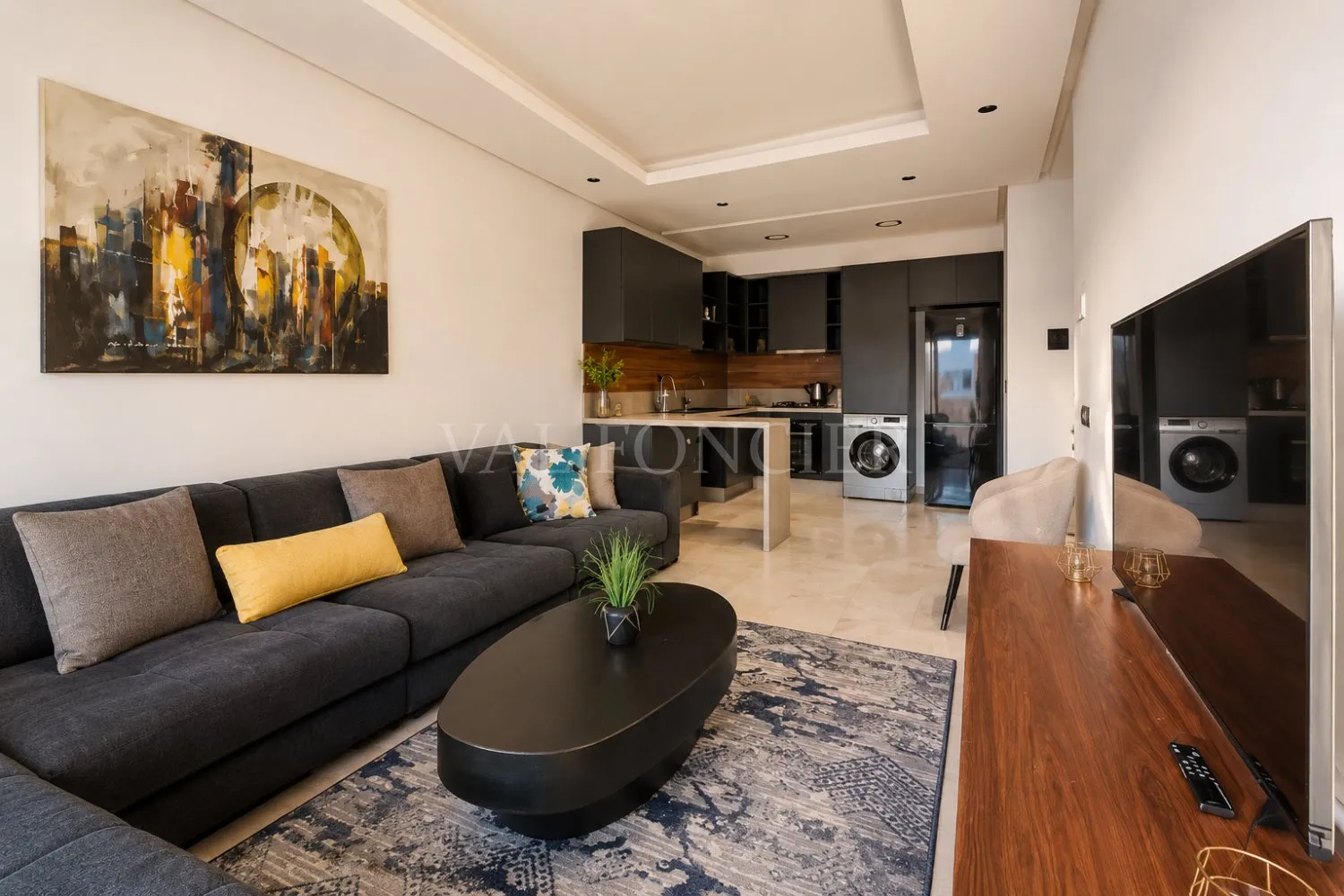 Location studio meublé moderne avec terrasse à la Ville verte de Bouskoura - الدار البيضاء (4)