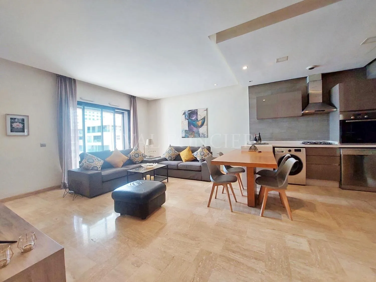 Location appartement meublé moderne 2chambres avec Terrasse, Casablanca Finance City - الدار البيضاء (3)