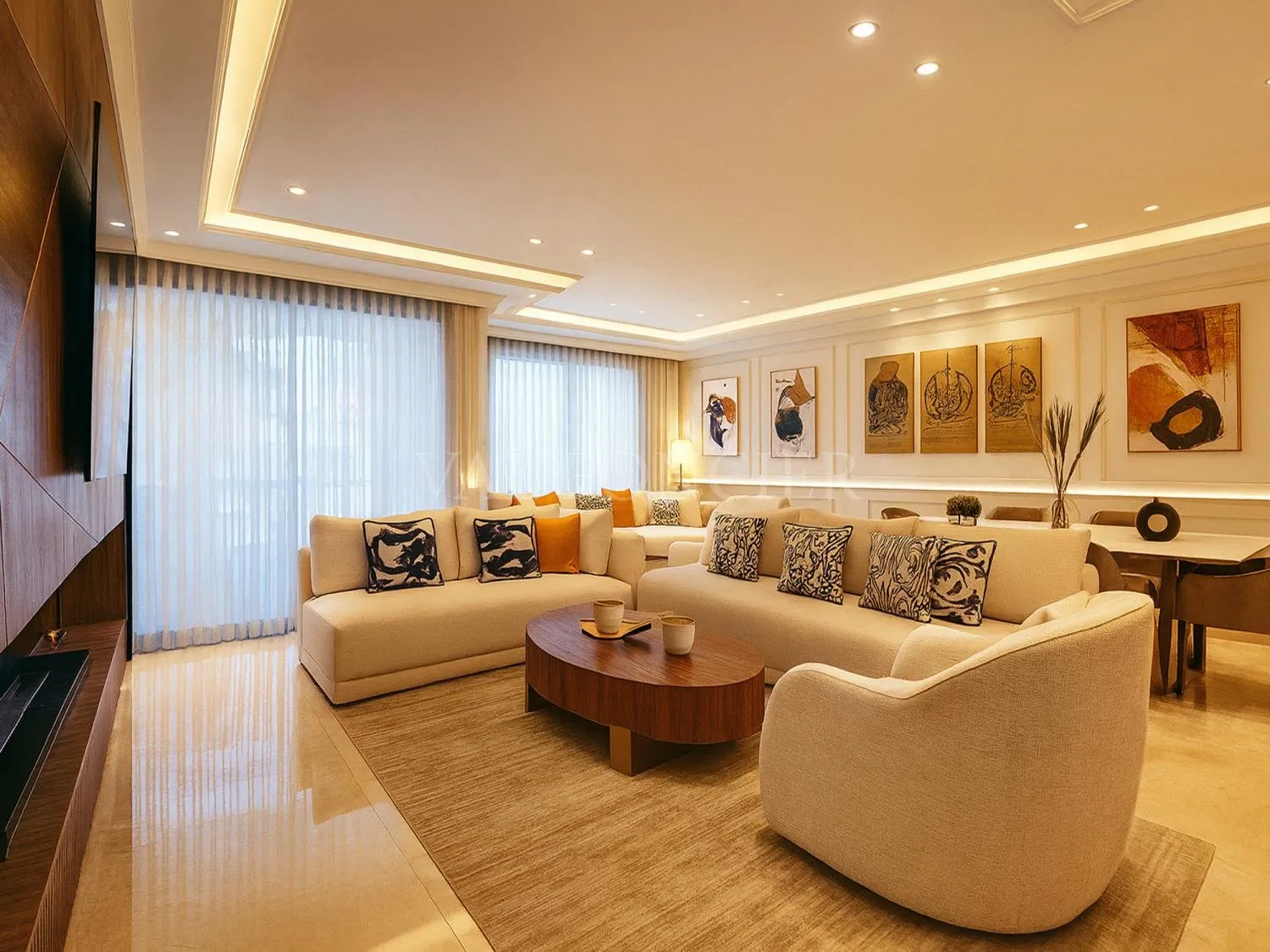 Location appartement luxueux meublé moderne 210 m² à Ain Diab, Casablanca - الدار البيضاء