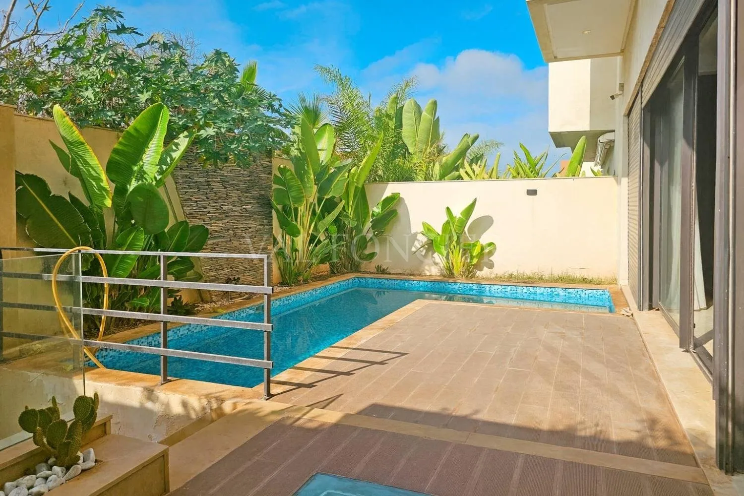 Location magnifique villa meublée moderne vue mer 3chambres Piscine Dar Bouazza - الدار البيضاء (3)