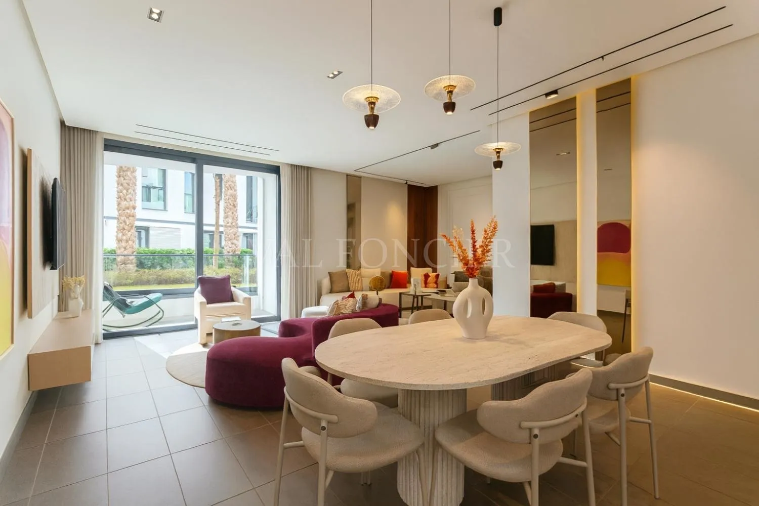 Location appartement 2chambres meublé moderne avec terrasse à Anfaplace, Ain Diab - الدار البيضاء
