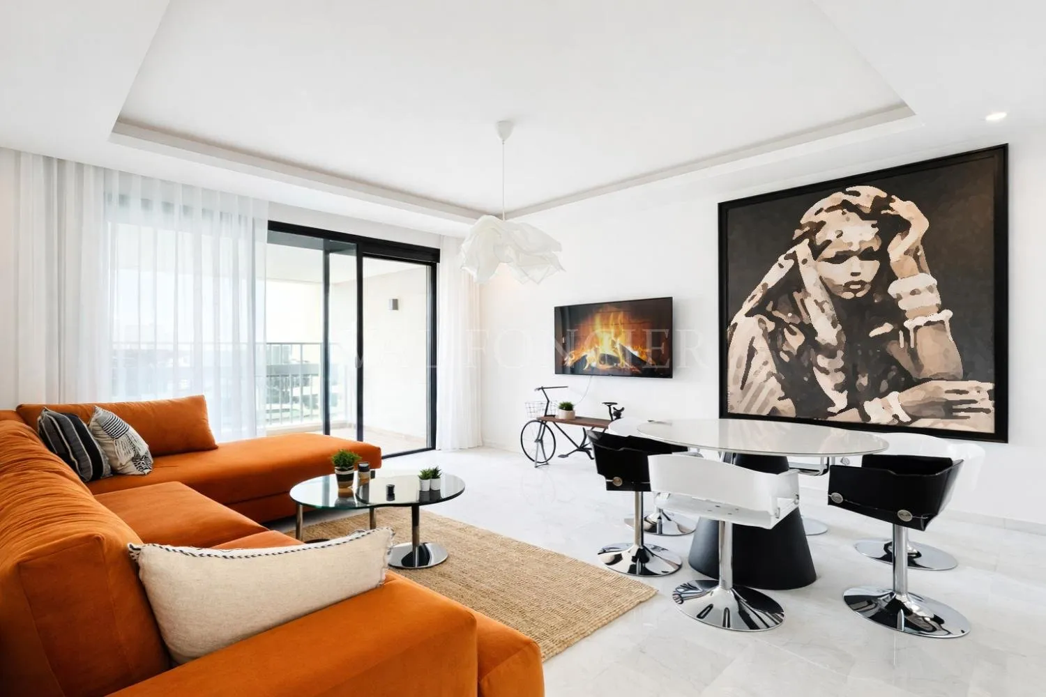 Location appartement meublé moderne avec terrasse à Bouskoura ville verte - الدار البيضاء