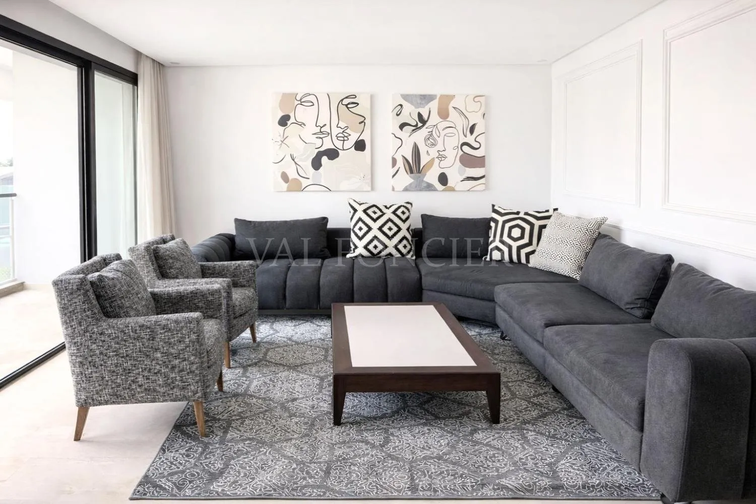 Location superbe appartement meublé 2chambres vue mer étage élevé Ain Diab, Casablanca - الدار البيضاء (3)