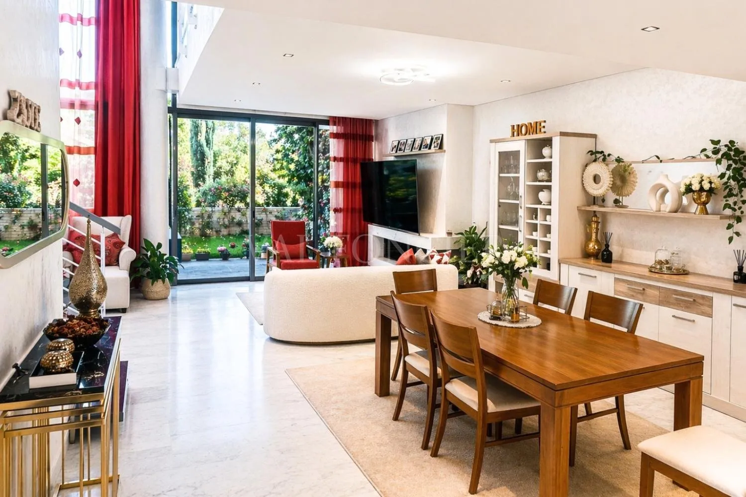 Duplex meublé rez-de-jardin 3 chambres à louer – Bouskoura Ville Verte GCI – 220m2 - الدار البيضاء