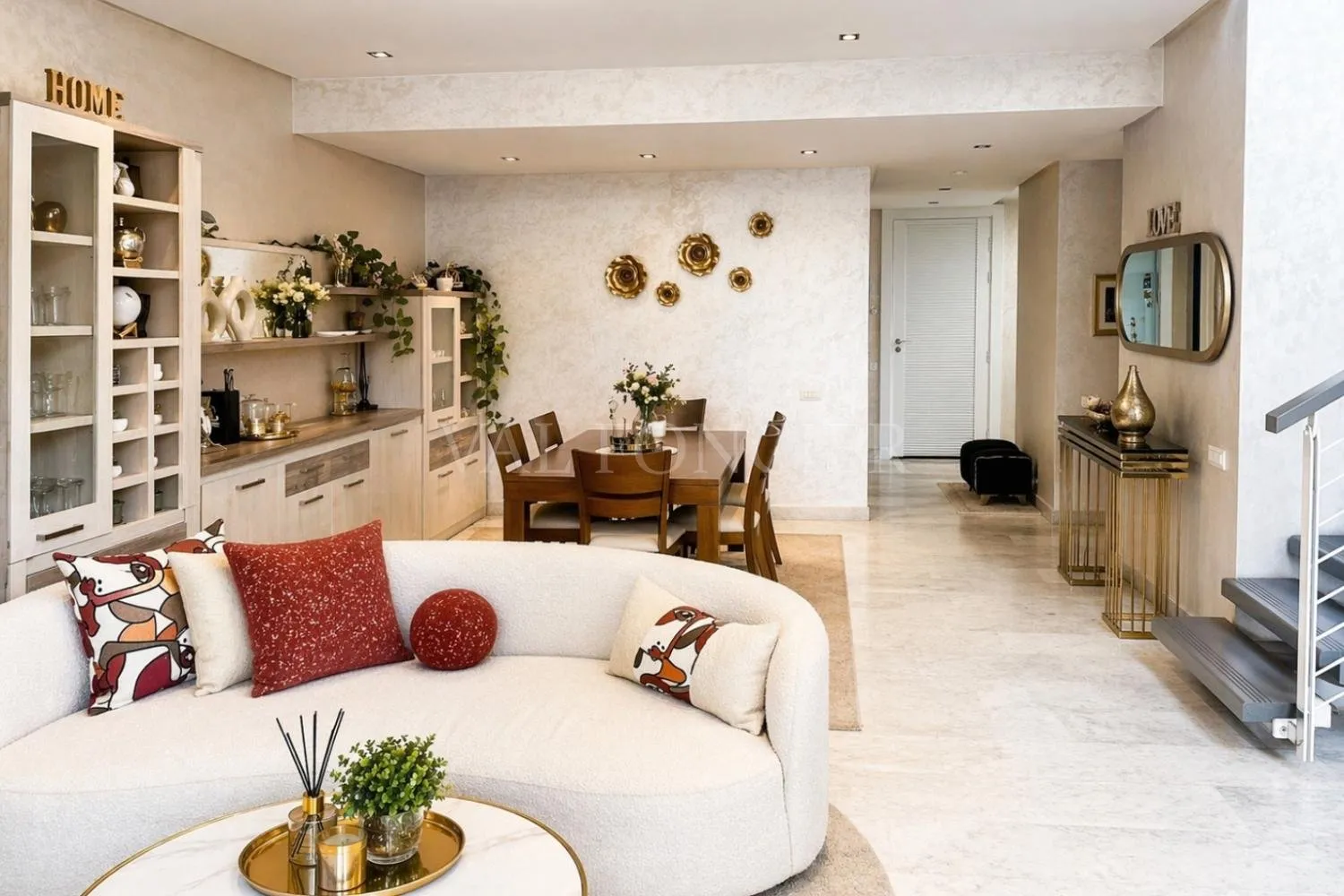 Duplex meublé rez-de-jardin 3 chambres à louer – Bouskoura Ville Verte GCI – 220m2 - الدار البيضاء (2)