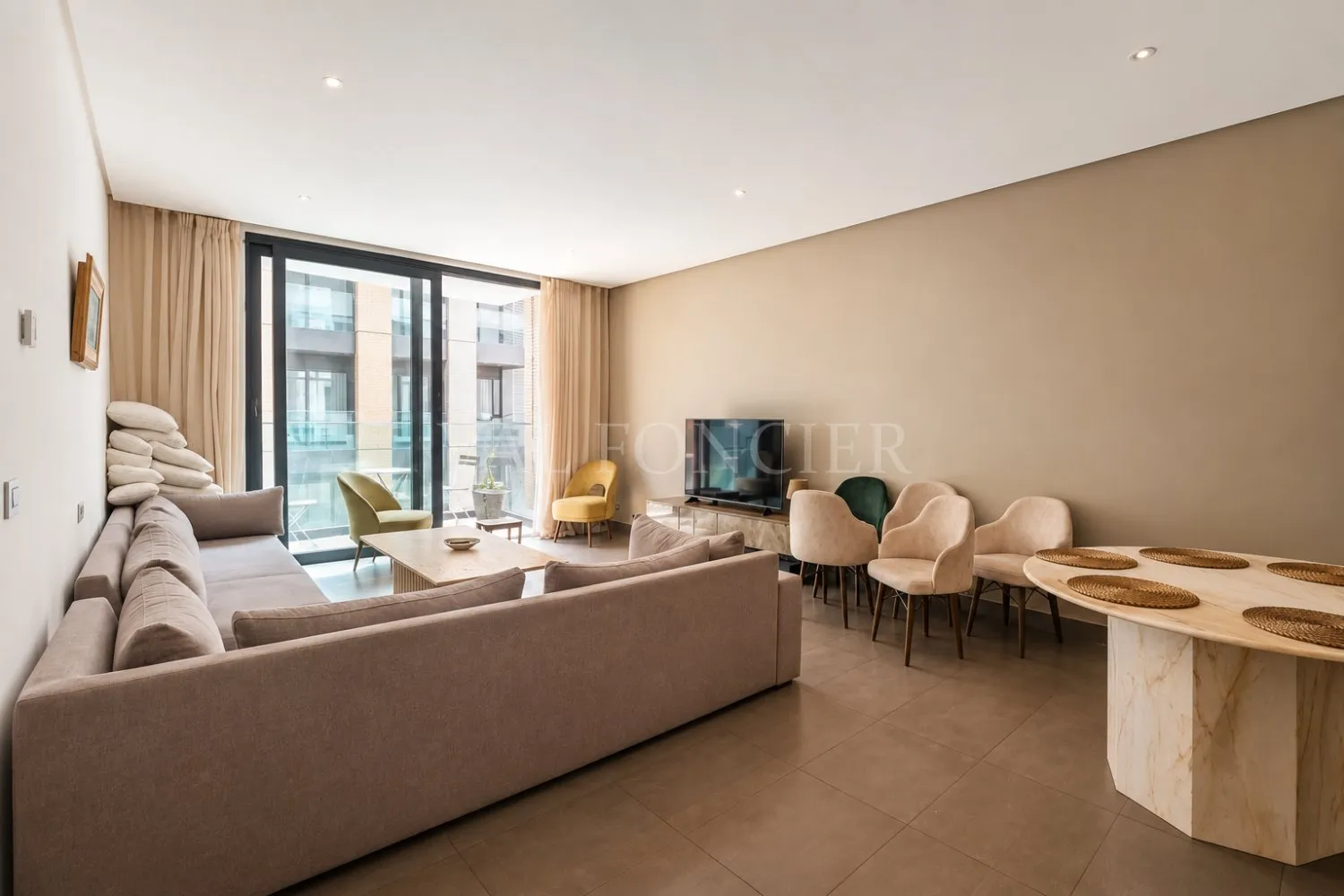 Location appartement de luxe 2chambres 129m2 à Ain Diab, Casablanca - الدار البيضاء