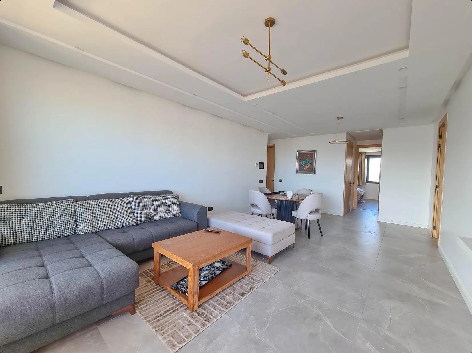 Appartements 2 chambres meublé  Vert marine - دار بوعزة (2)