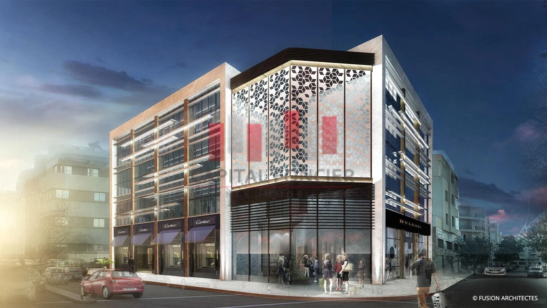 Immeuble professionnel neuf de 2000 m2 a la location en plein Bld Ghandi - الدار البيضاء