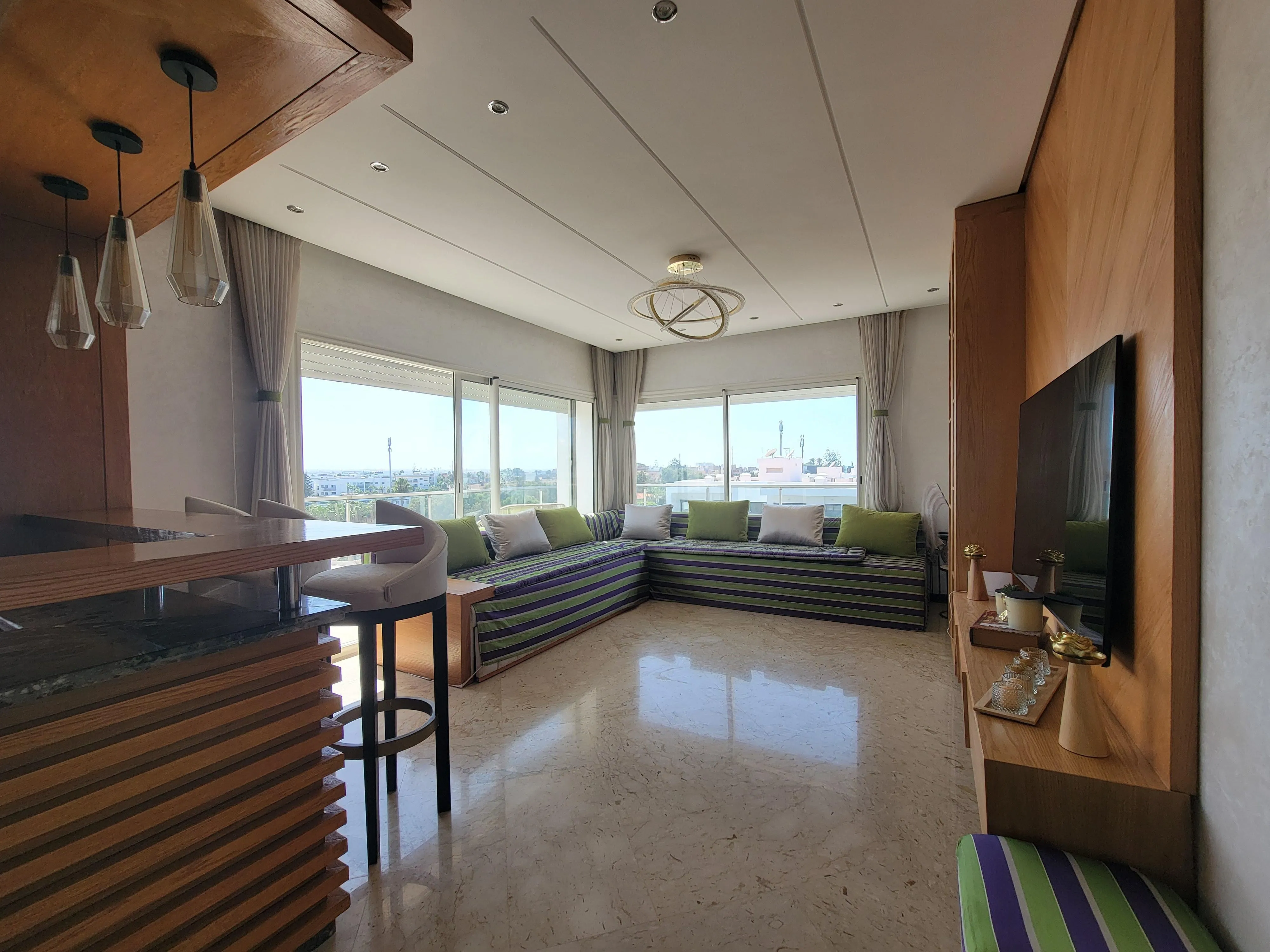 Appartement meublé avec vue mer imprenable à Dar Bouazza - الدار البيضاء (3)