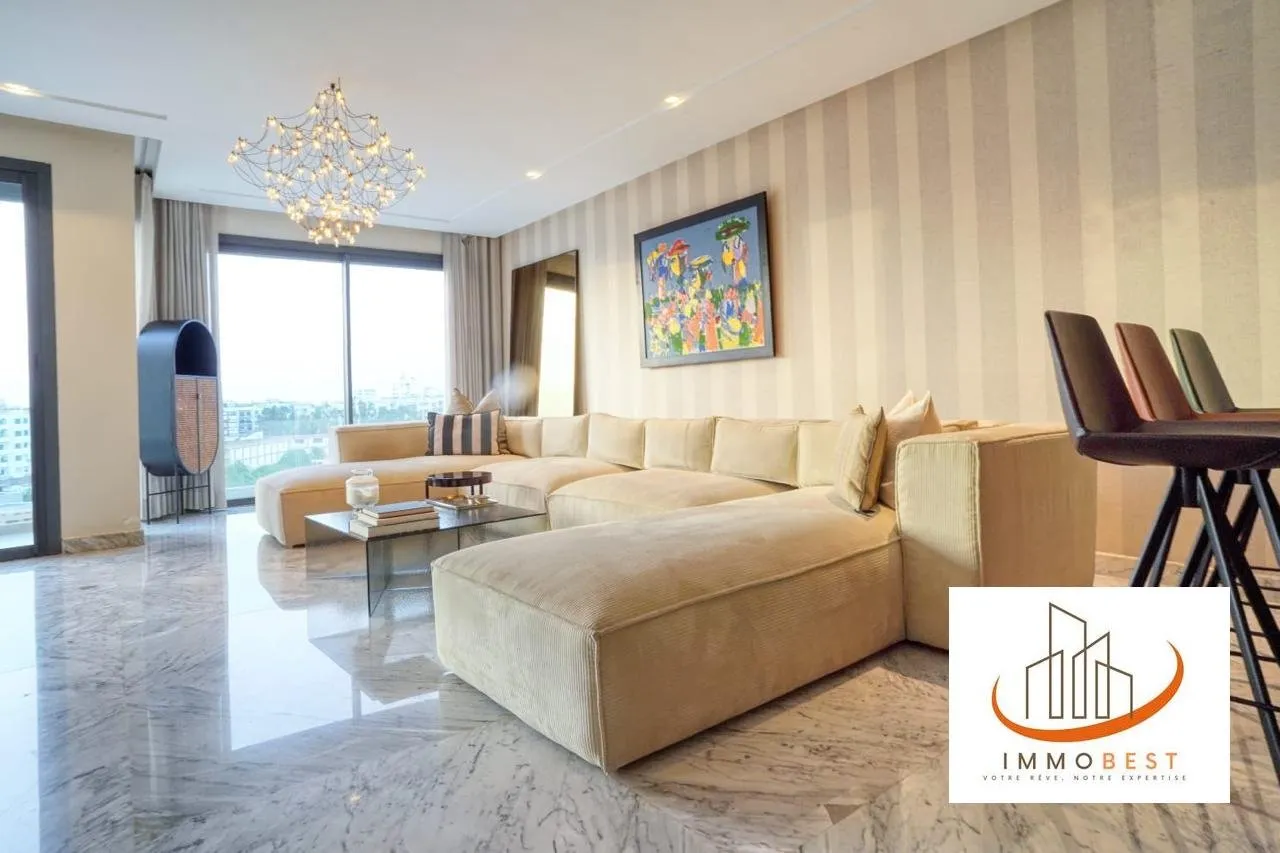 À louer – Appartement haut standing meublé à Racine 3 CH - الدار البيضاء (3)