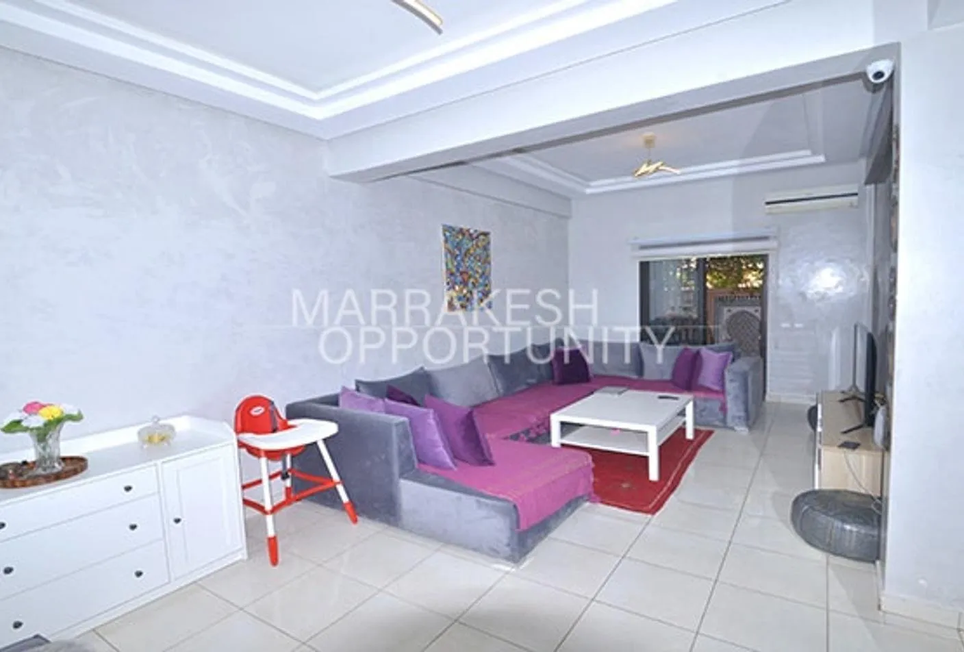 Joli Appartement meublé au Rez de jardin en location au quartier Mebrouka - مراكش