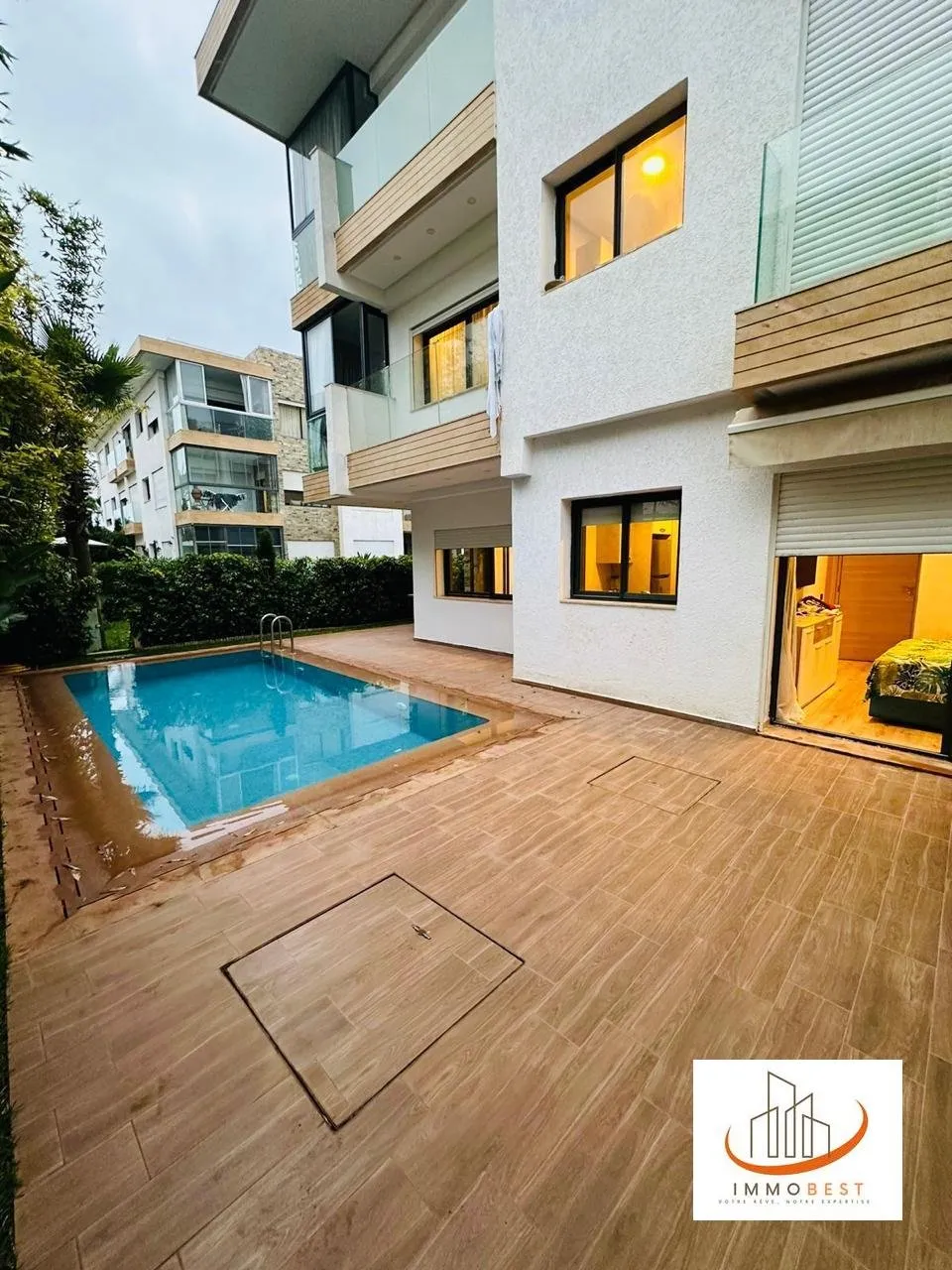 Dar bouazza, appartement meublé en location avec piscine privative 2 CH - الدار البيضاء (3)