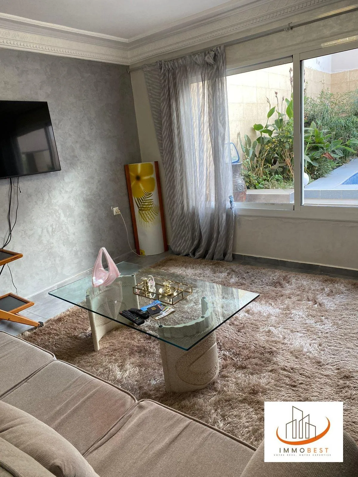 Dar bouazza, village pilote, location rez de jardin meublé avec piscine 1 CH - الدار البيضاء (2)