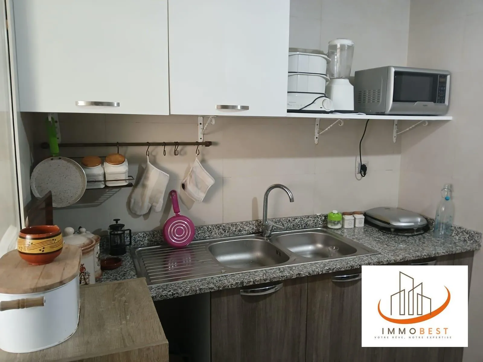 Bouskoura, location appartement rez de jardin à Prestigia, MEUBLE 2 CH - بوسكورة (4)