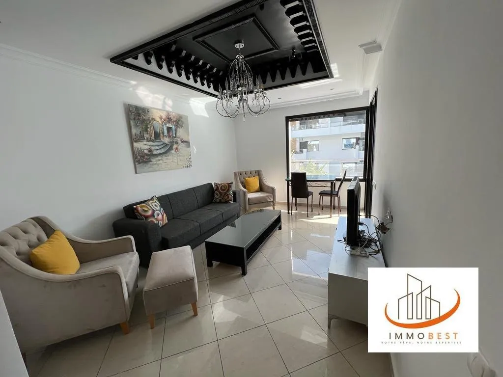 DAR BOUAZZA, Charmant appartement ensoleillé à louer MEUBLE 2 C H - الدار البيضاء