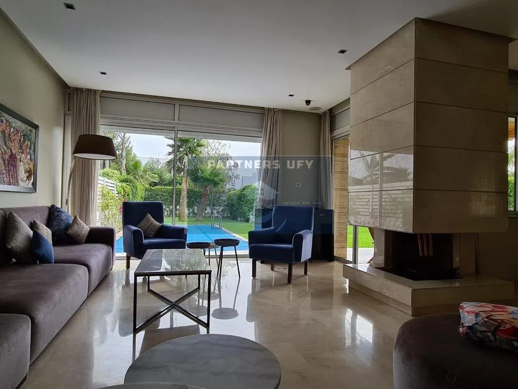 Villa de luxe á louer meublée BOUSKOURA GREEN TOWN - بوسكورة