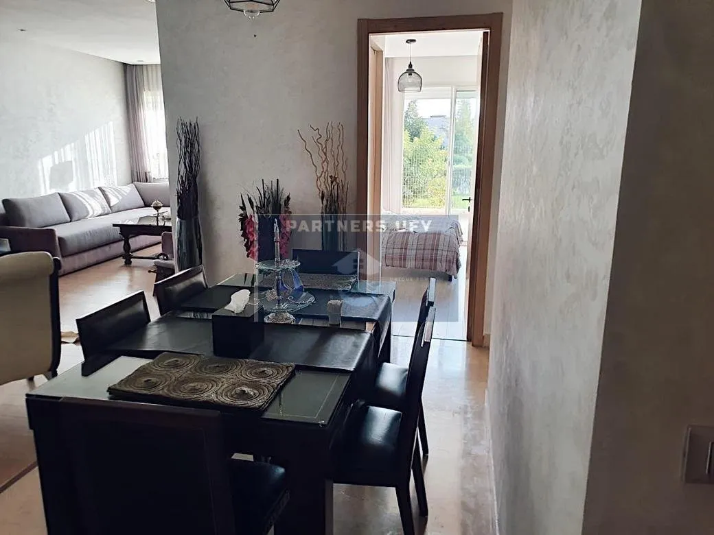 EXCEPTIONNEL REZ DE JARDIN JOLIMENT MEUBLE A LA VILLE VERTE DE BOUSKOURA - بوسكورة