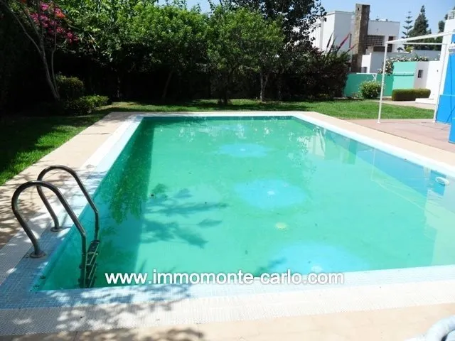 Location villa avec piscine et chauffage central à Rabat hay riad - الرباط