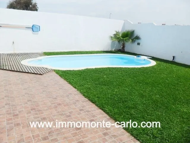 villa meublée ou vide avec piscine de plage à Sid Abed Témara - تمارة