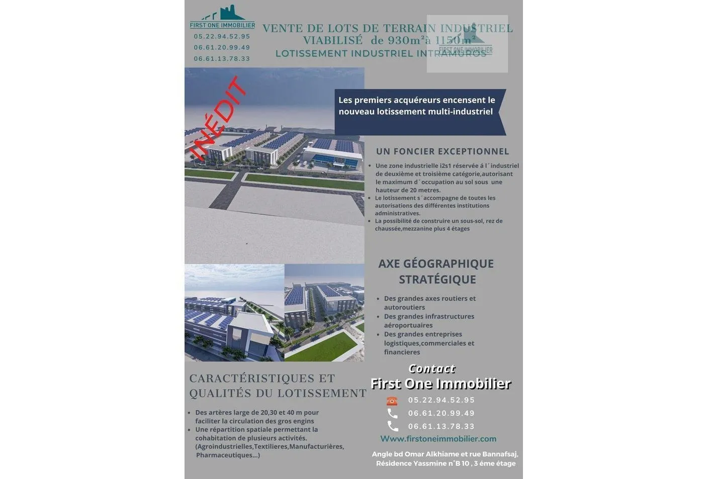 Lot terrain ds lotissement industriel 1000à1150m - الدار البيضاء