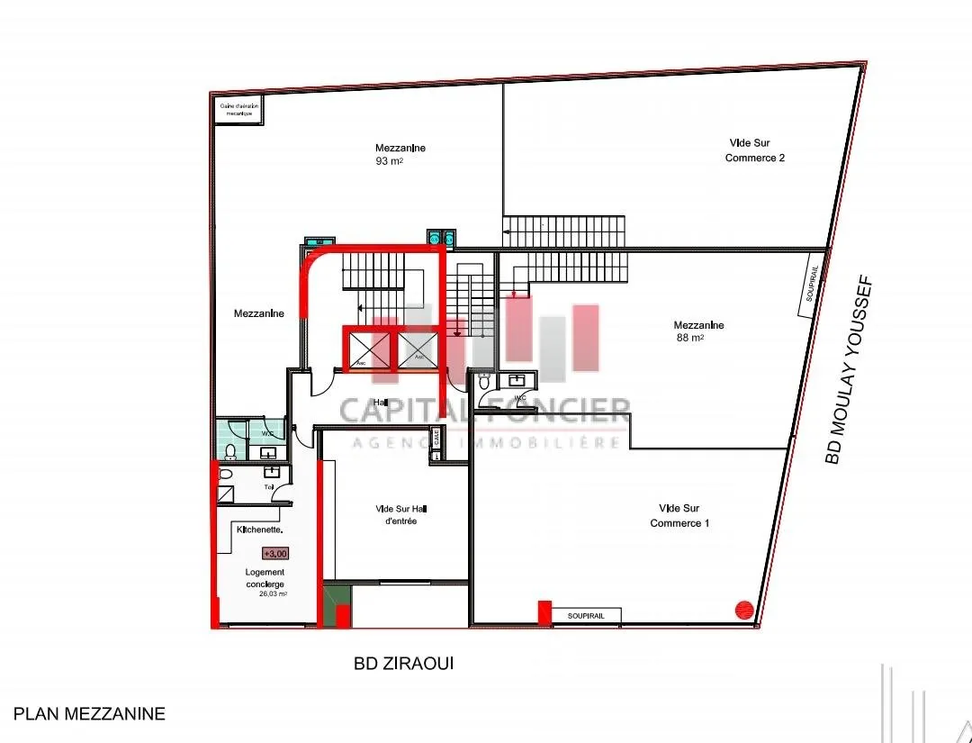 Local commercial de 530m2 à la location en plein Bd Mly Youssef - الدار البيضاء (3)
