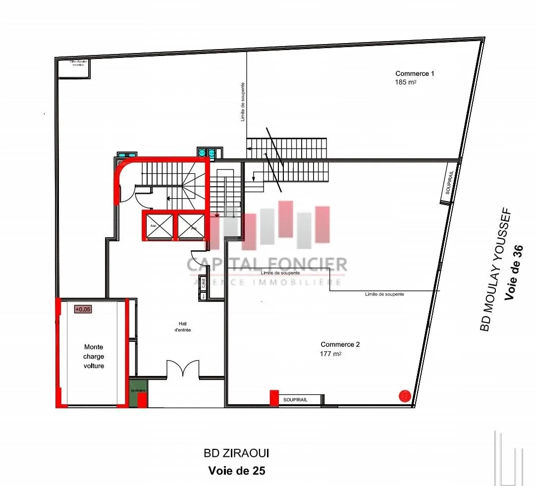 Local commercial de 530m2 à la location en plein Bd Mly Youssef - الدار البيضاء (2)