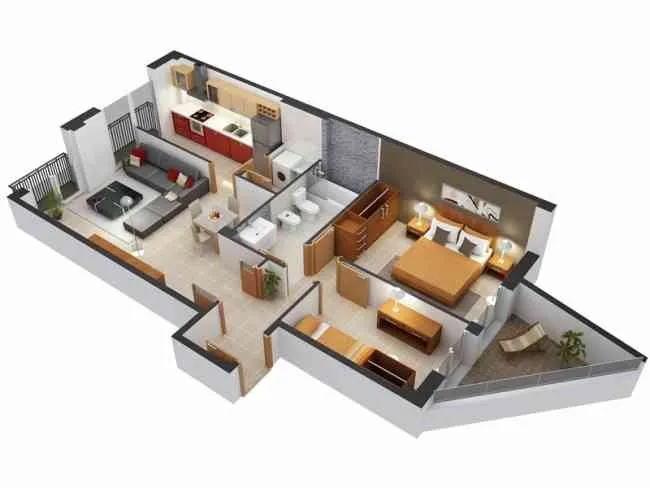 Appartement 2 chambres 53 m2 à sidi rahal chatai - سيدي رحال