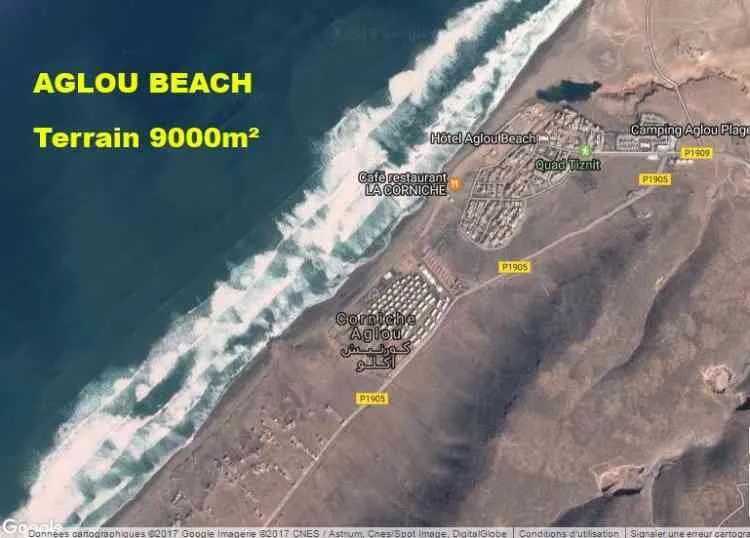 Terrain 9800 m2 à aglou plage - تزنيت